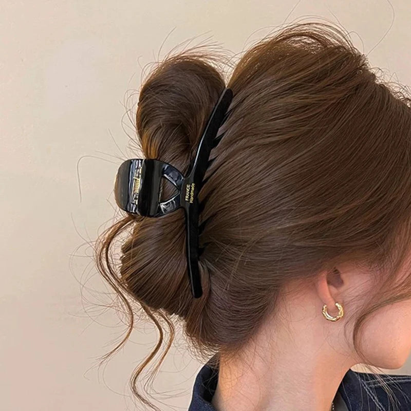 2026 Korean Series Acetic Acid Hair Claws for Women High-End Large Shark Clip Back of Head Hair Volume Multiple Accessory Gift