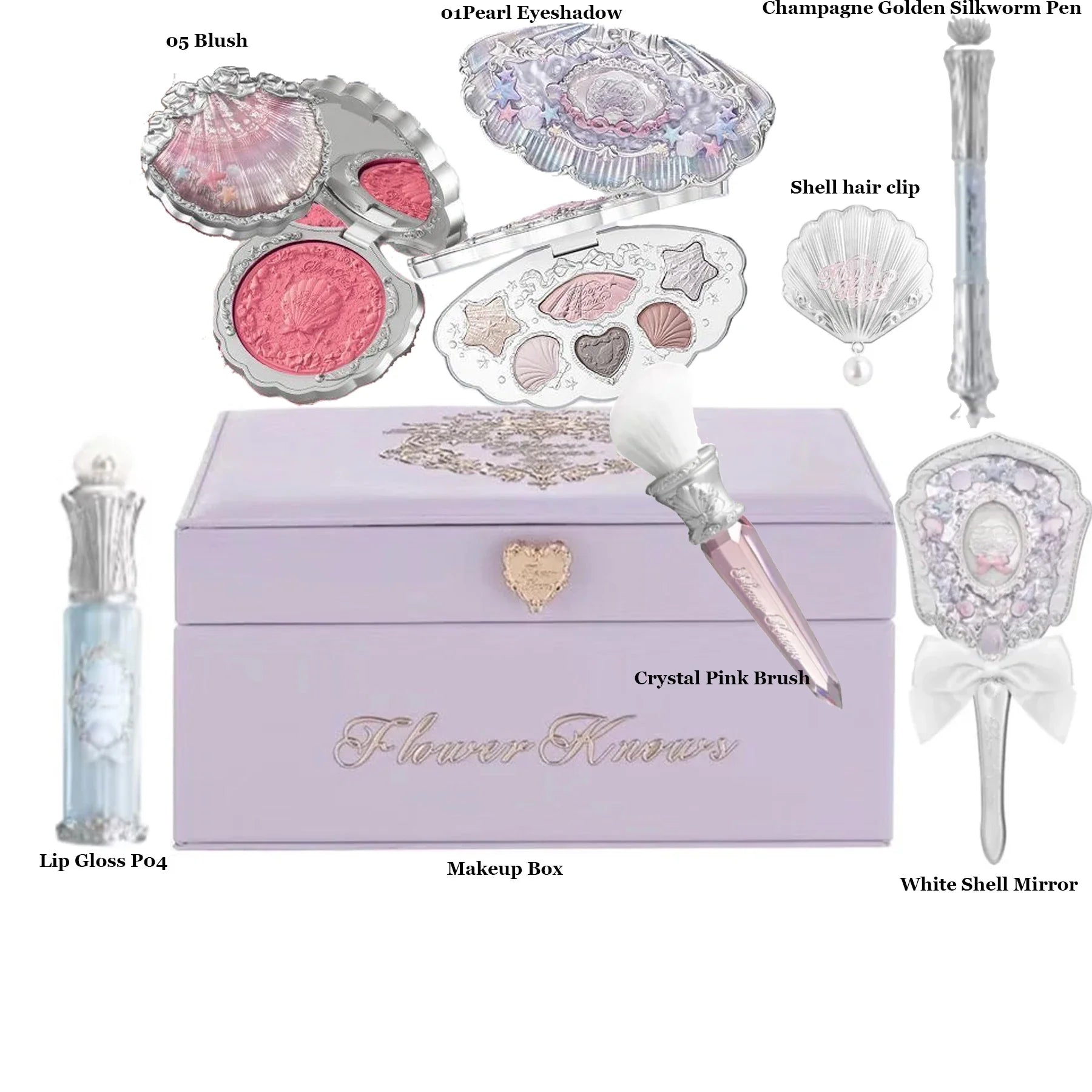 Flower Know Strawberry Rococo All-In One Gift Set Makeup Kit Full Professional Eyeshadow Blush Powder Lip Cream Flowerknows