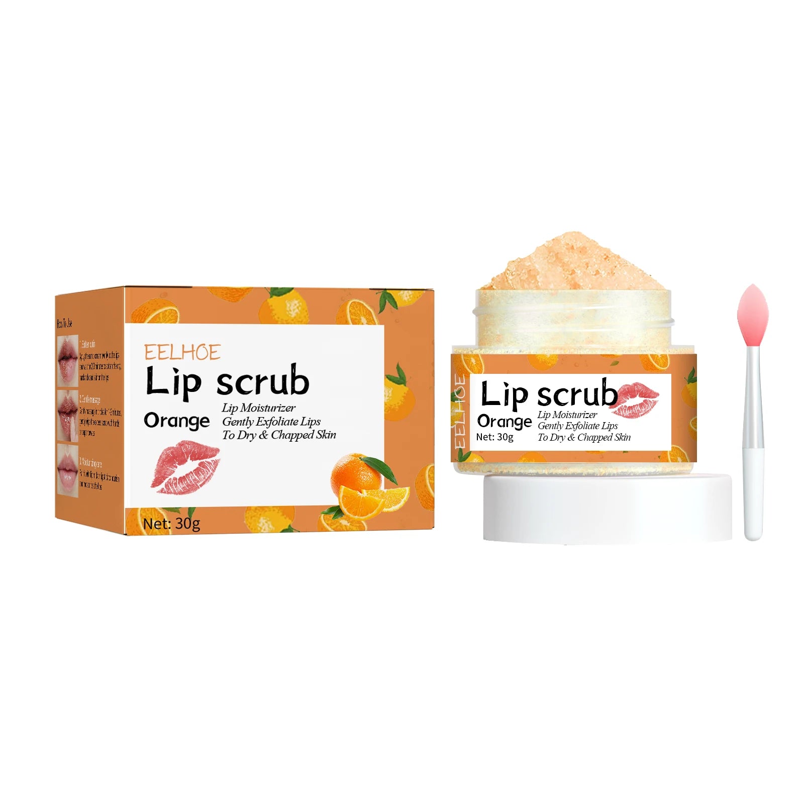 Strawberry Lip Scrub Gentle Repair Chapped Lips Deep Moisturizing Nourishing Improve Dryness Honey Orange Lip Care Exfoliator