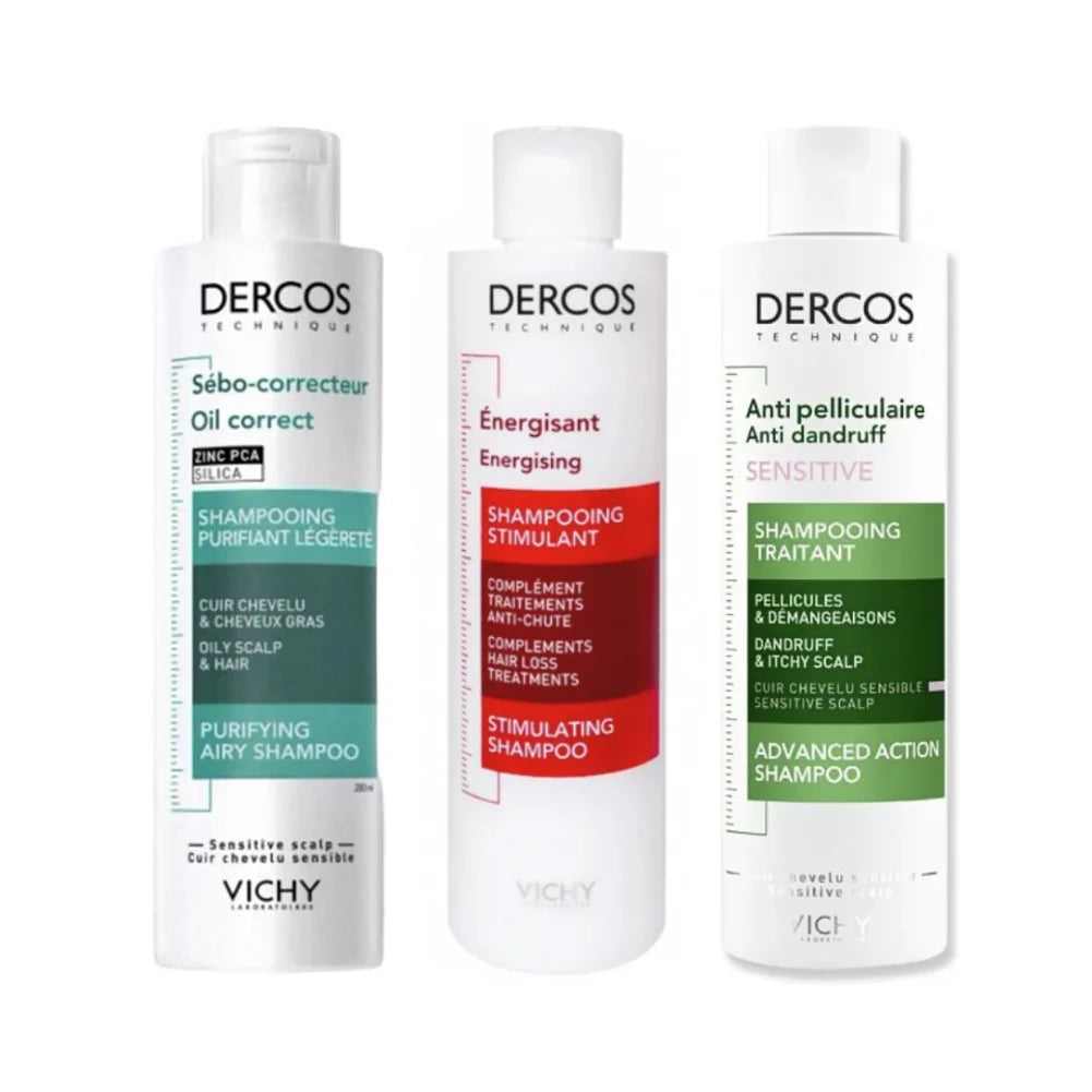 DERCOS Anti Itch Purifying Shampoo Formula Anti Dandruff Oil Control Refreshing Nourishing Fluffy Damaged Scalp Hair Care