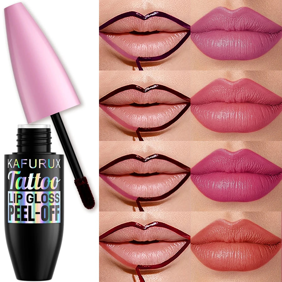 7 Color Waterproof Lip Liner Peel Off Lip Tint Long Lasting Matte Lip Gloss Red Pink Rose Contour Tear-off Lip Makeup Stian Cosm