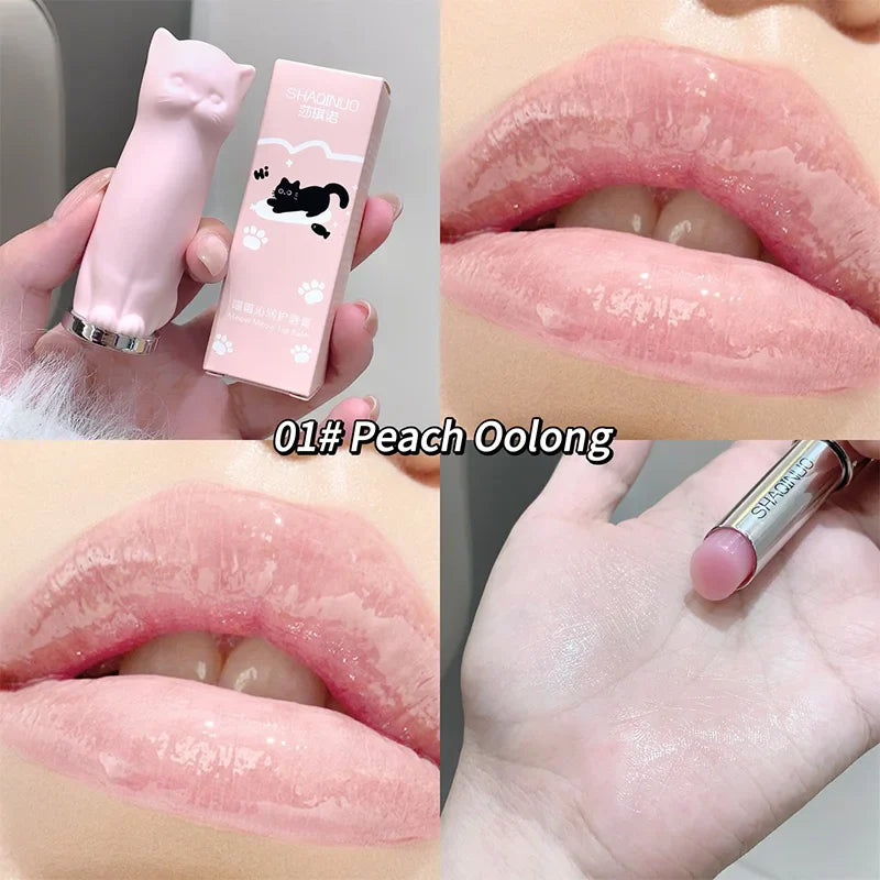 SHAQINUO Meowoqinqin Moisturizing Color Lip Balm, anti-dryness and crack fade lip lines Student Moisturizing lipstick
