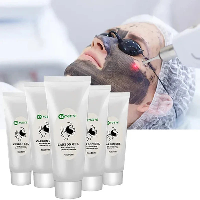 Black Gel Mask For ND YAG Laser Skin Peeling Carbon Cream Rejuvenation Whitening Facial Moisturizing Peel Deep Cleaning 80ML/PCS