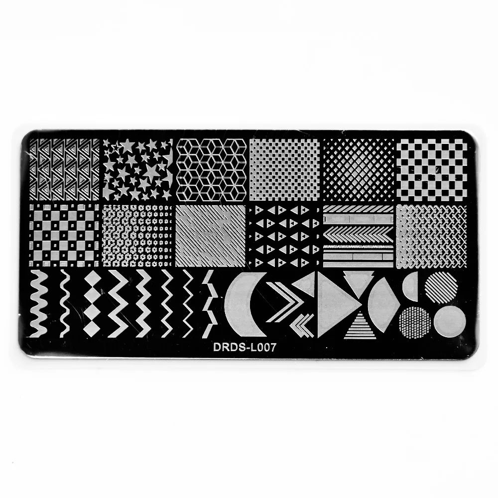 1Pc Nail Art Stamp Plate Geometric Line DIY Stamping Image Plate 6*12CM Nail Stamping Plate Stainless Steel Plate Stencil JR-030
