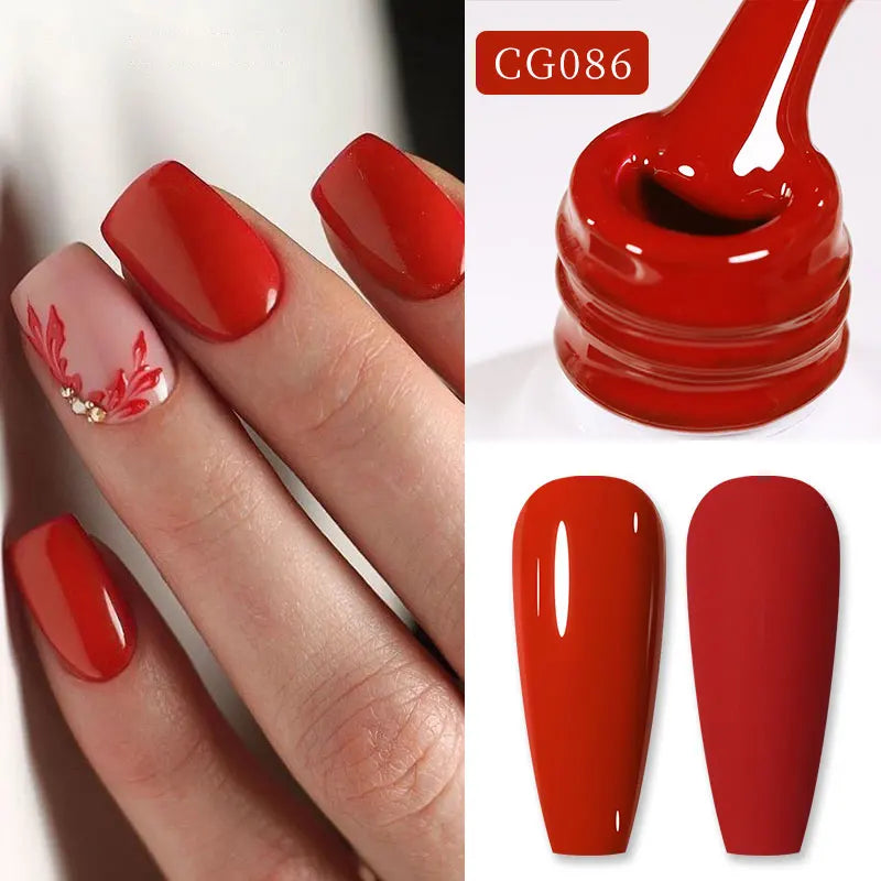 BORN PRETTY 10ml Blood Red Jelly Gel Nail Polish Halloween Nails Art Gel Polish Sheer Translucent Nail Gel for Winter Manicure