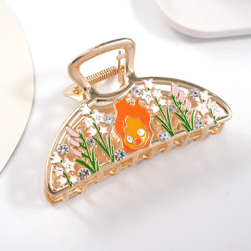 Vintage Anime Hair Claw Japanese Comic Cartoon Style Alloy Hair Clips Hair Accessories for Women Girls Unique Shark Clips