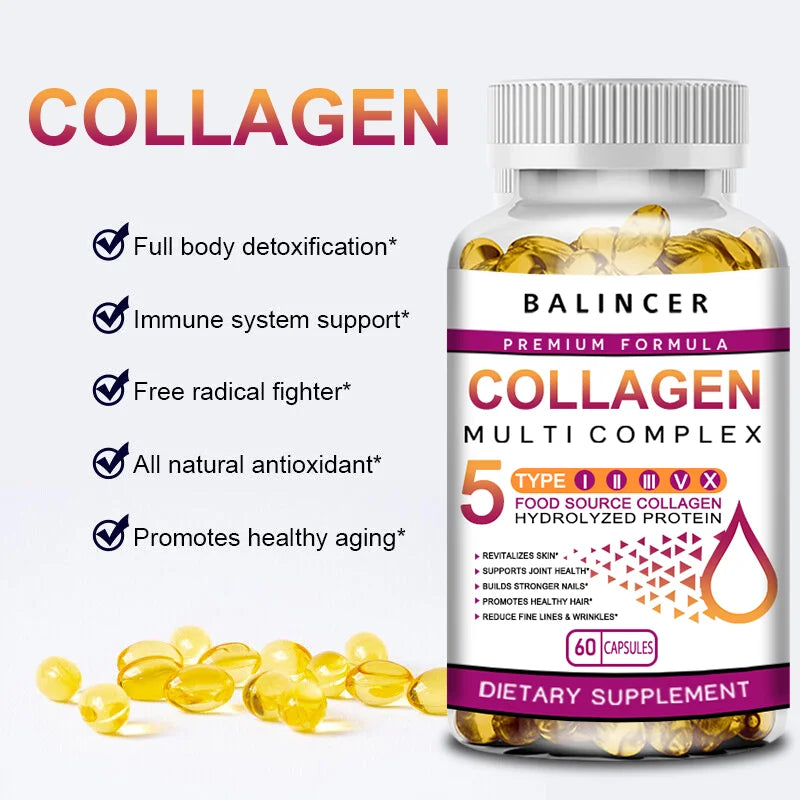 Collagen Peptide Multi-Hair, Skin & Nails, Digestive & Joint Health Supplement, Hydrolyzed Collagen, 120 Capsules