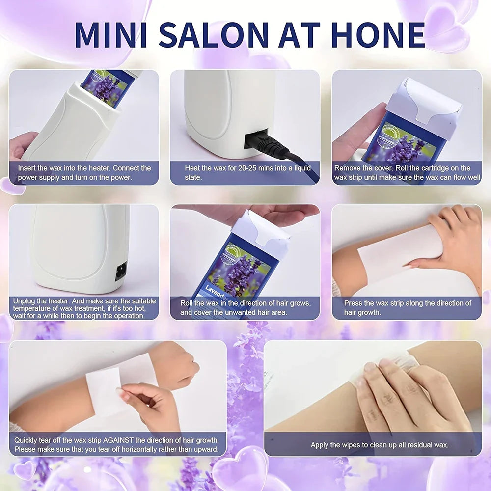 Viilife Roll on Wax Refill Painless Wax Roll On For Hair Removal Depilatory Wax Warmer Cartridge For Aloe Wax Body Hair Removal