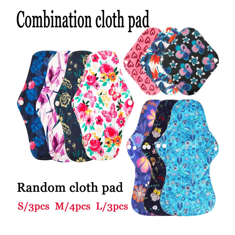 5/10pcs Reusable Menstrual Pad Female Breathable Heavy Flow Bamboo Charcoal Washable Sanitary Napkin Women Cloth Sanitary Napkin