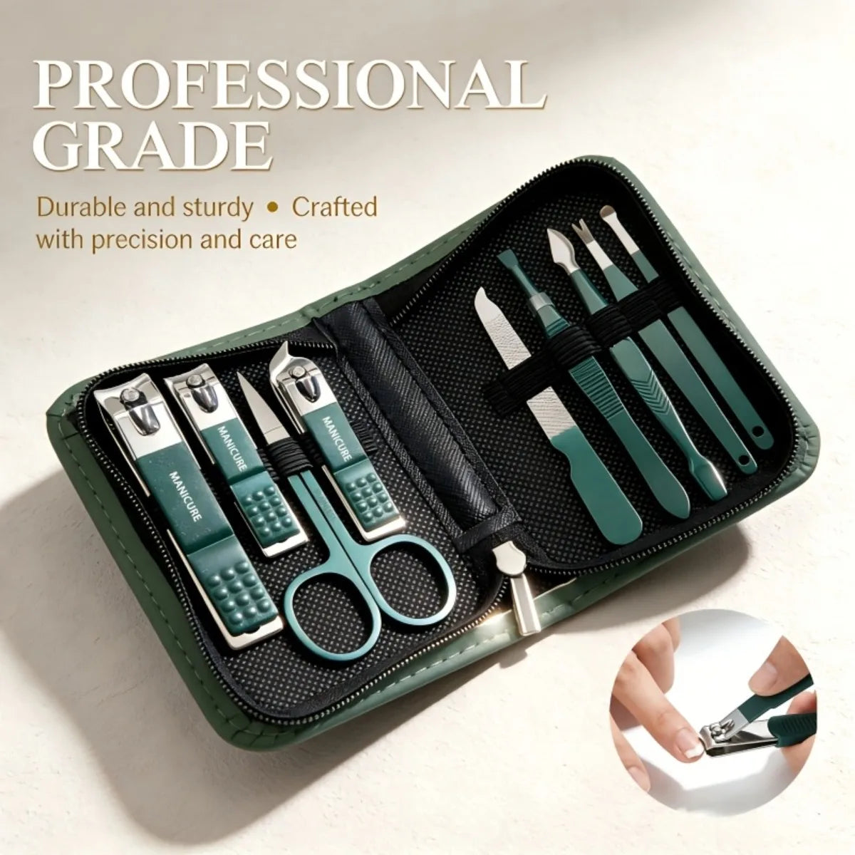 9/48pcs Stainless Steel Nail Clippers Professional Nail Care Kit Full Set of Nail Trimming Tools Manicure Tools Pedicure Tools