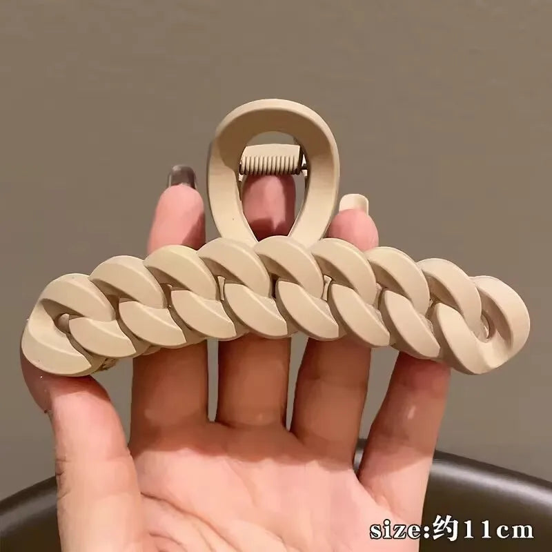 Korean Acrylic Matte Hair Claw Clamp Geometric Cross Hair Crab Clip Barrettes For Women Fashion Hair Accessories Shark Headbands