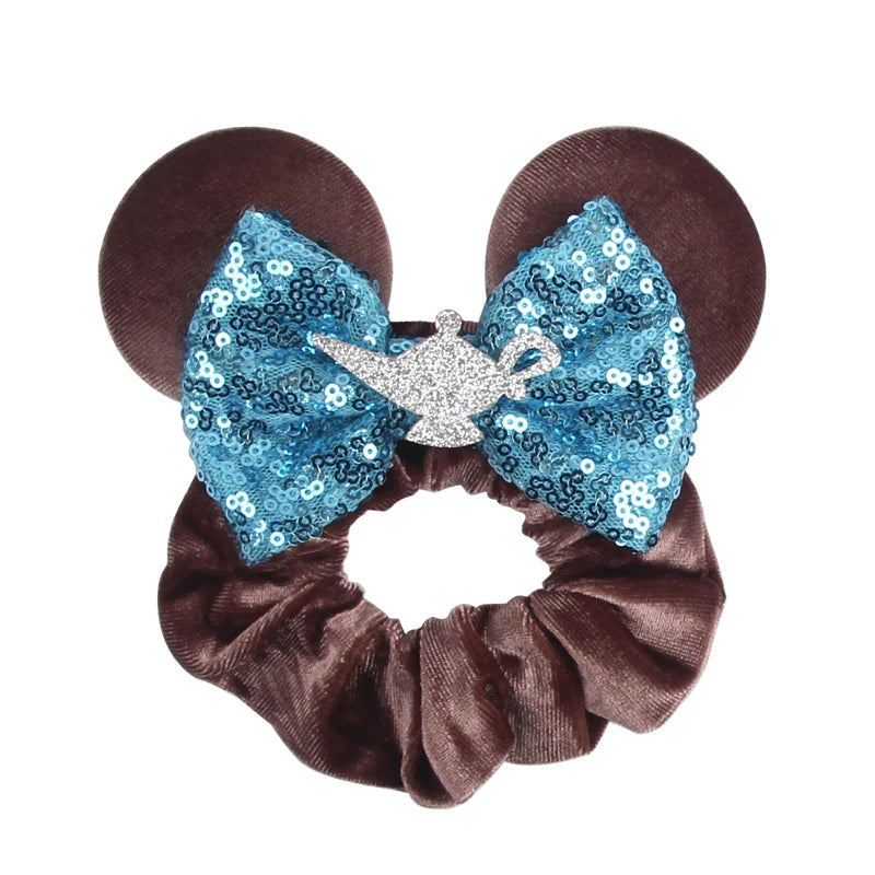 Women Ears Hair Scrunchies Velvet Hairbands For Girls Sequins Bows Headband Women Trip DIY Accessories Mouse Party Decor