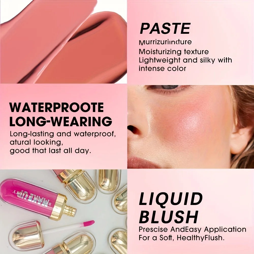 3pcs Set Liquid Blush, Long-lasting, Smudge Proof, Natural-Looking, Weightless, Lasting Dewy Finish