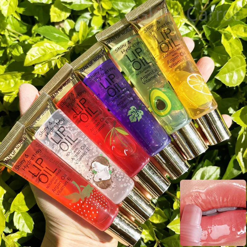 6Pcs Fruity Flavor Moisturizing Clear Lip Gloss Lip Gel Hydrating Moisturizing Lip Gloss lumping Lip Oils Gift Women Lips Makeup