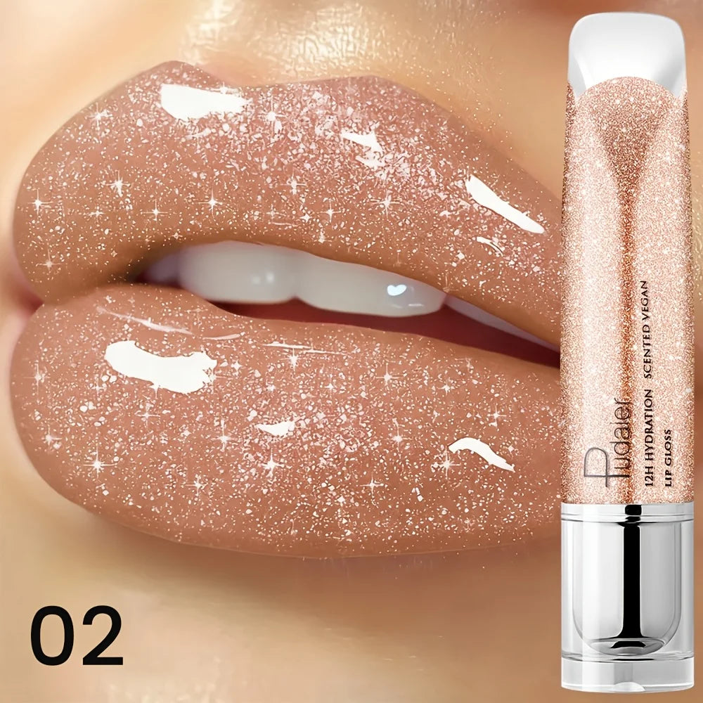 Non Sticky Waterproof Lip Gloss High Shine Long Lasting Moisturizing Plumping Lip Glaze Easy Application