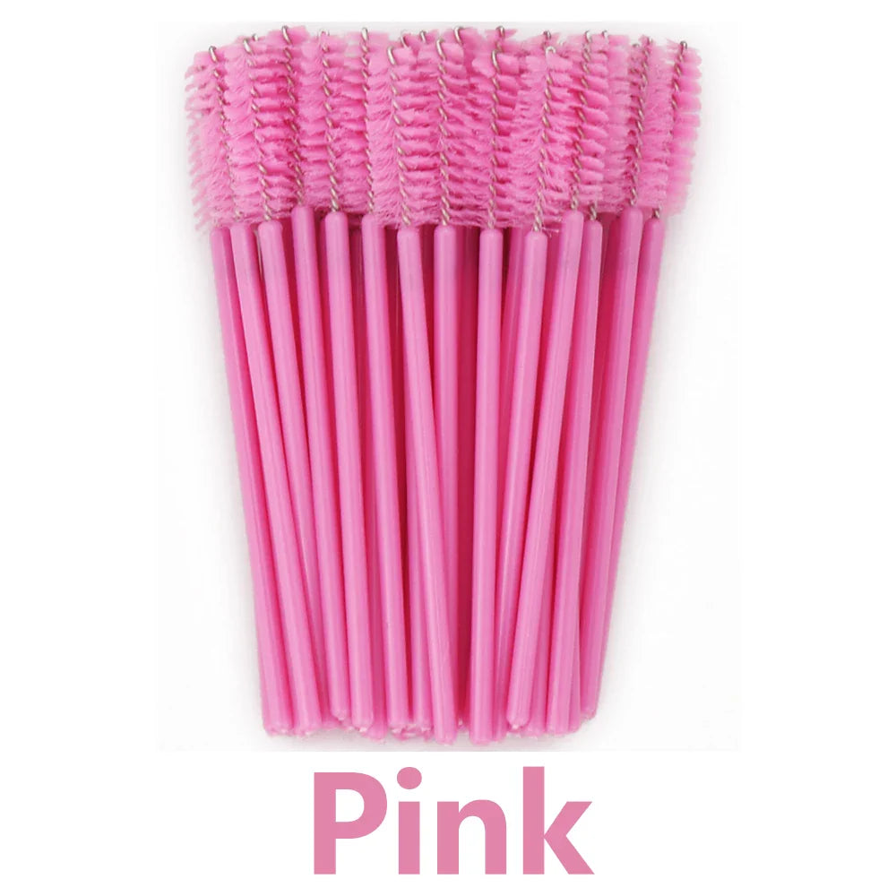 ANNAFRIS 50Pcs  Disposable Eyelash  Brush Soft Head Crystal Eyebrow Brush Lash Extension Brush  Mascara Wand Makeup Tool