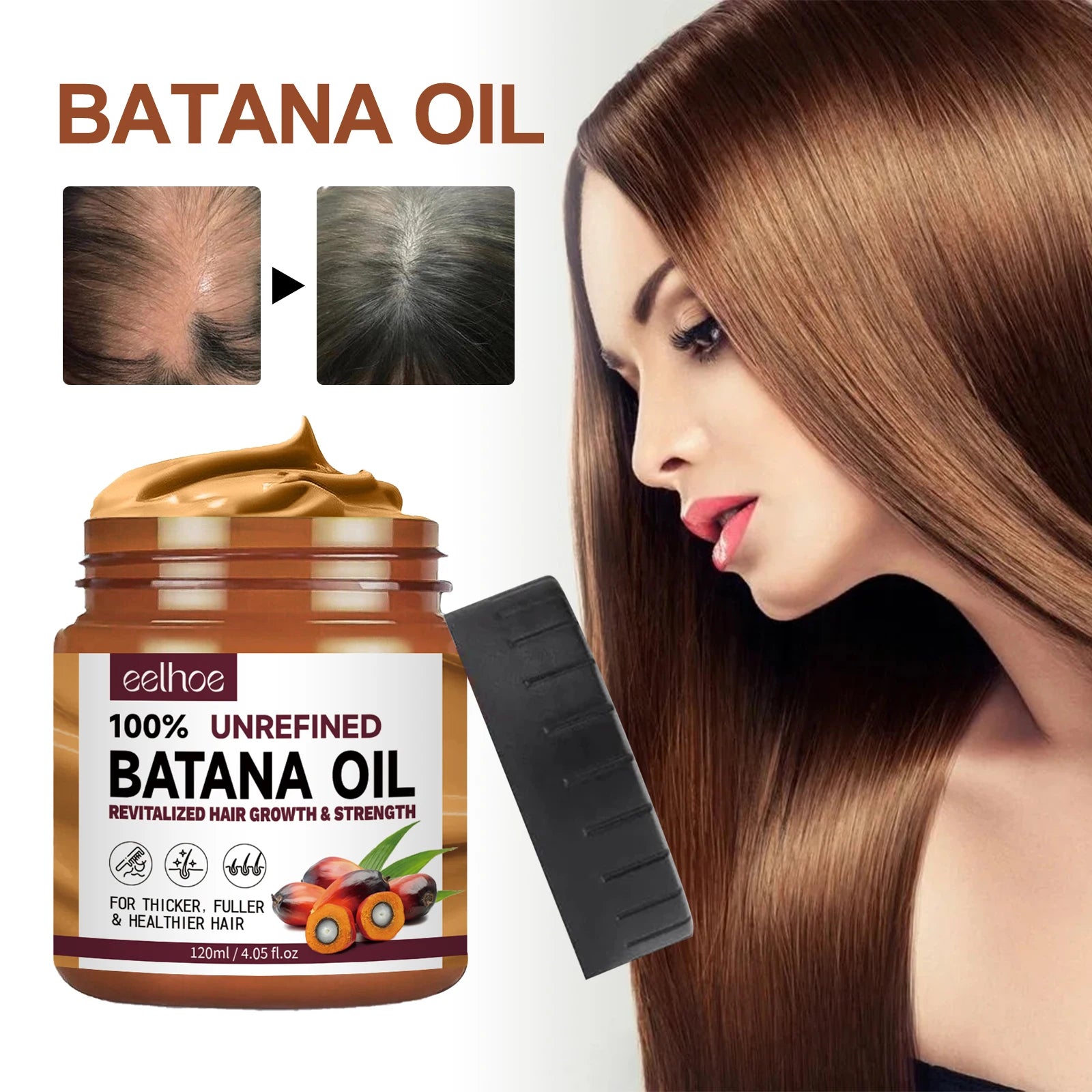 2/4pcs 120ml Batana Oil Conditioner Moisturising and Hydrating Hair Mask Improve dry, frizzy, soft and fluffy Hair Care Products