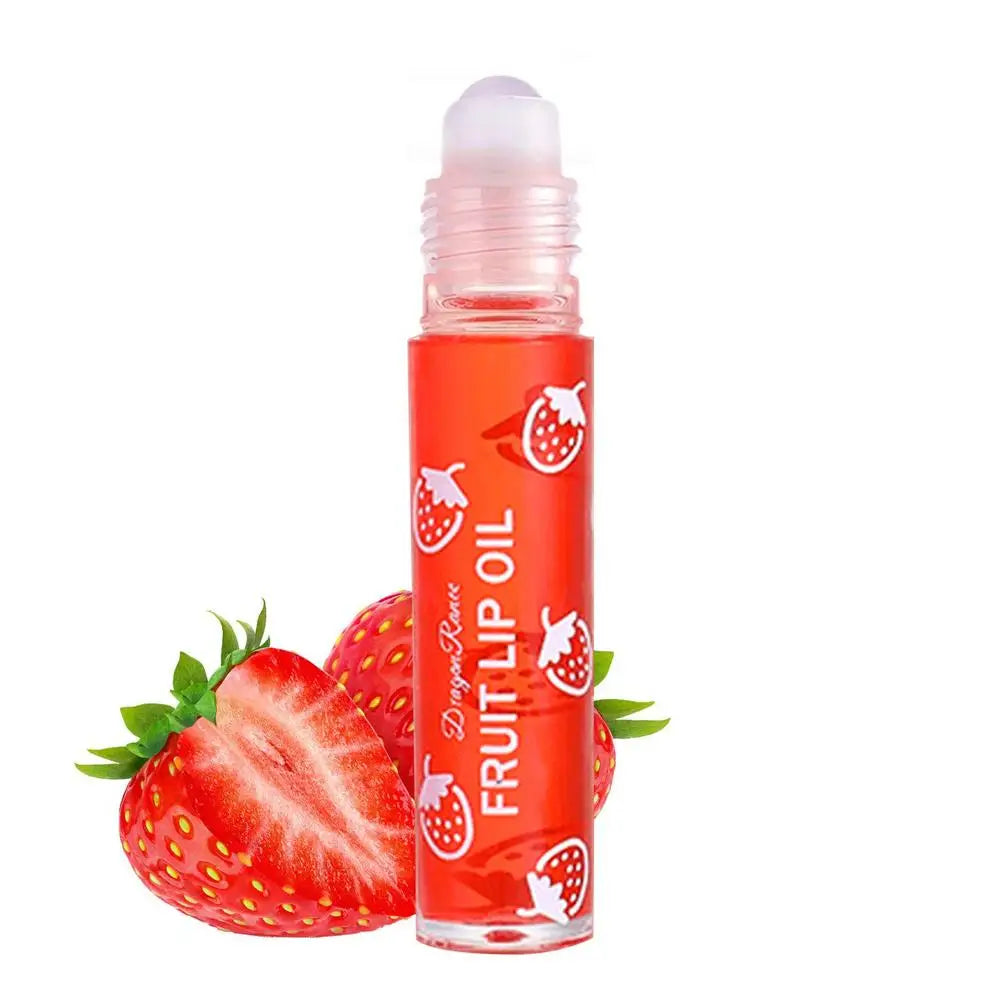 Transparent Hydrating Lip Gloss Fruit Roll-on Balm Lip Makeup Gloss Oil Primer Moisturizing Clear Lip Oil Long Lasting Cosmetics