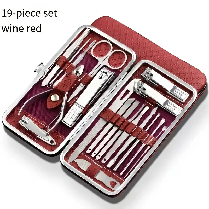 Home Nail Clipper Set of 10/25 Pieces Large Size Dead Skin Pliers Diagonal to Remove Dead Skin Small Eyebrow Clipper Leather Sle
