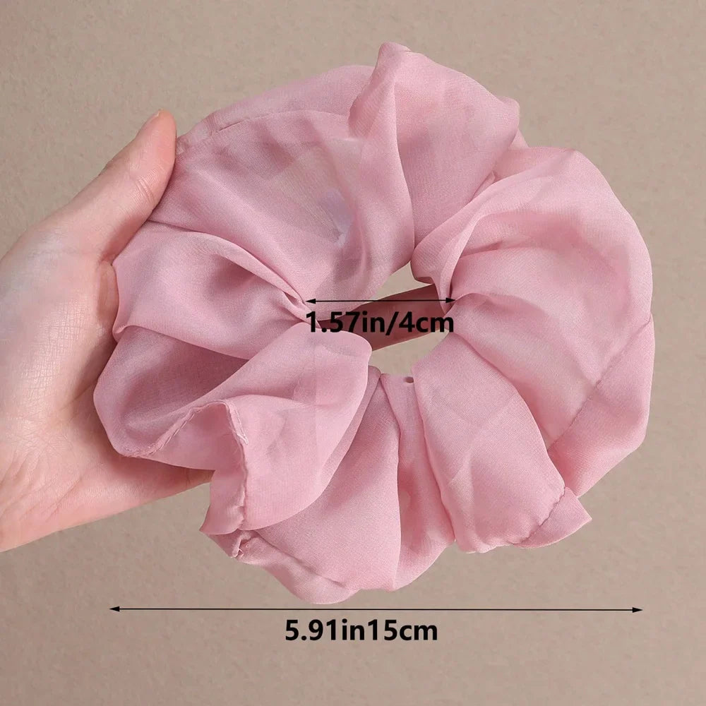 4/5Pcs Fashion Chiffon Scrunchies for Women Korean Silk Elastic Hair Ties Ponytail Holder Headwear Hair Accessories