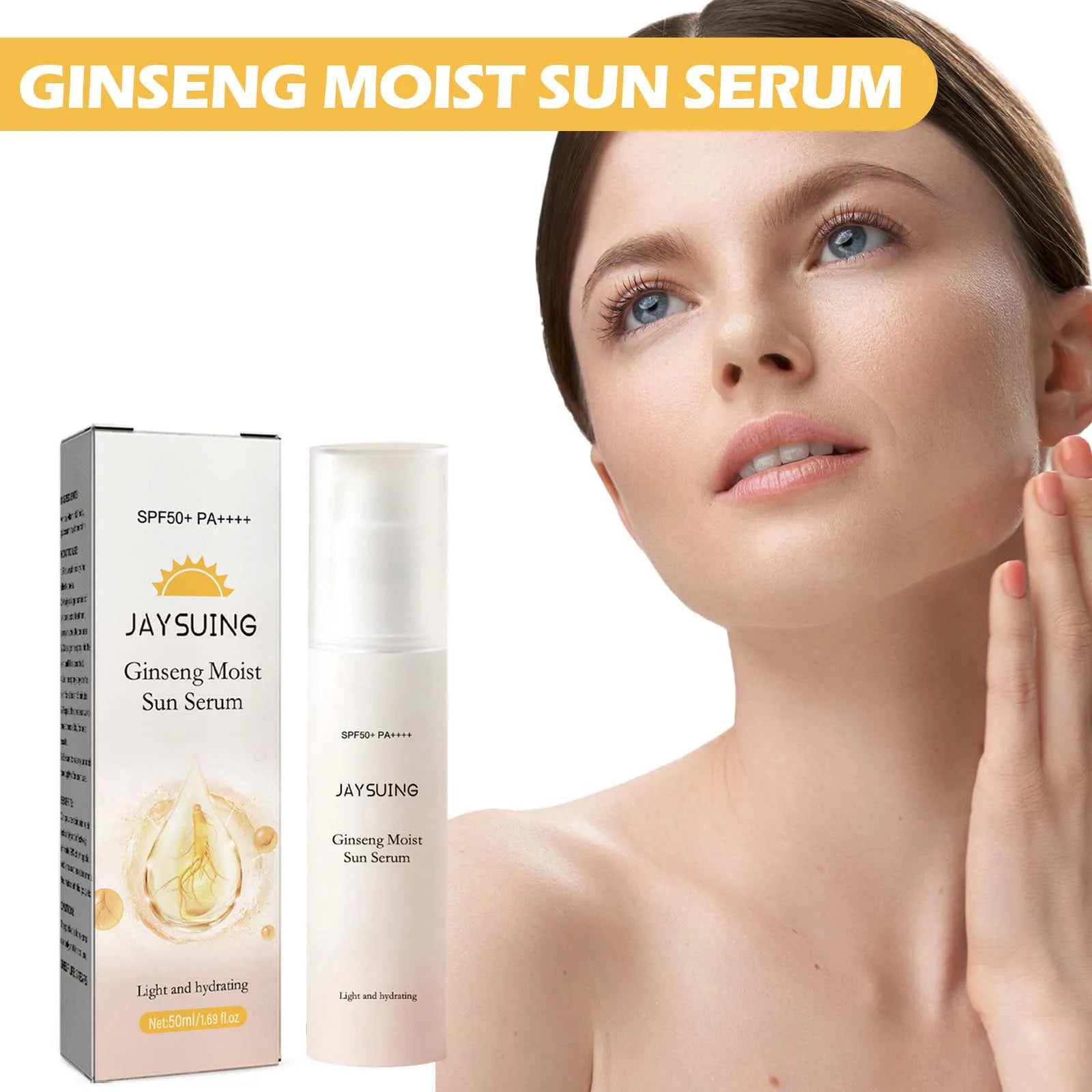 Ginseng Moisturizing Sunscreen SPF 50 Prevent Tanning Repair Sunburn Oil Control Resist Melanin Antioxidant UV Resistant Cream