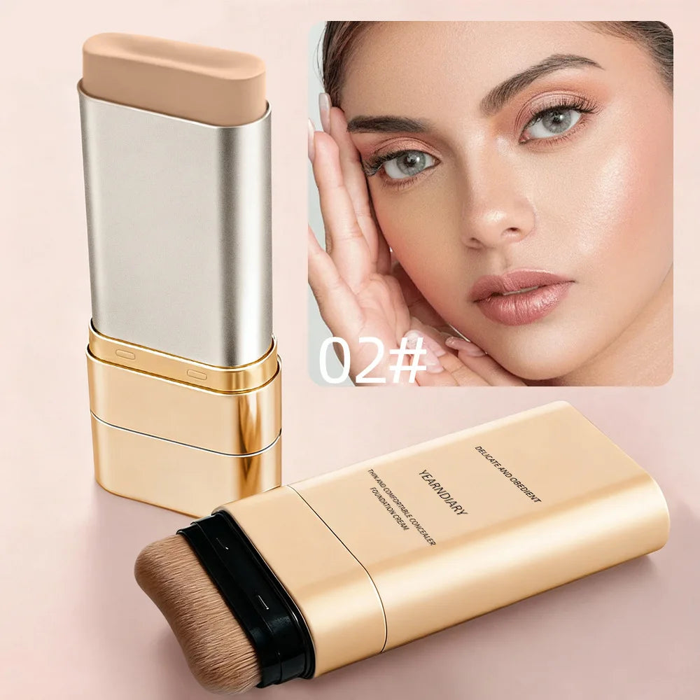 Light and Comfortable Concealer Foundation Cream, Long-lasting and Brightening Moisturizing Double-ended Foundation Cream