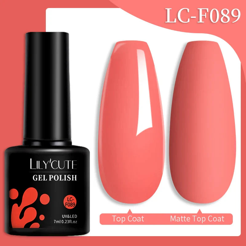 LILYCUTE Fluorescent Nail Gel Polish Orange Red Neon Bright Color Summer Series Soak Off For Manicure Nail Art UV Gel Varnish
