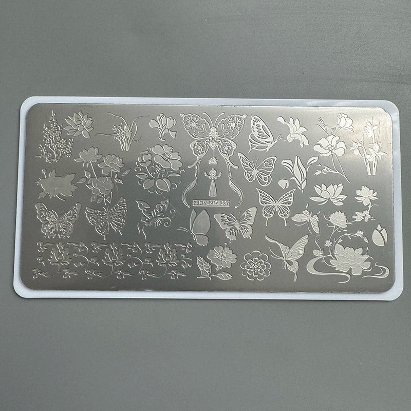 Letters & Flowers Nail Art Stamping Plates Image Templates DIY Manicure Nail Art Stamp Templates