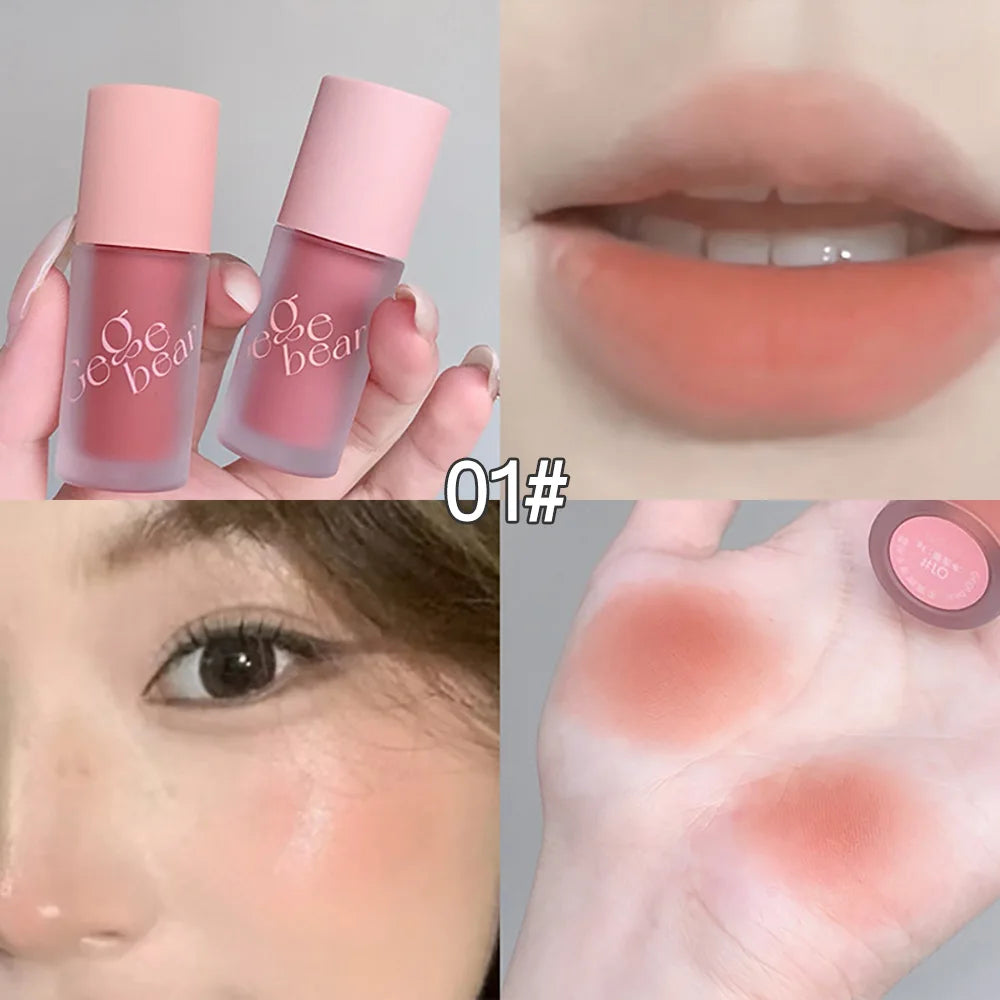Gege Bear Smooth Multi-purpose Cream Expansion Color Blush Eye Shadow Not Easy to Fade Nude Matte Velvet Lip Glaze