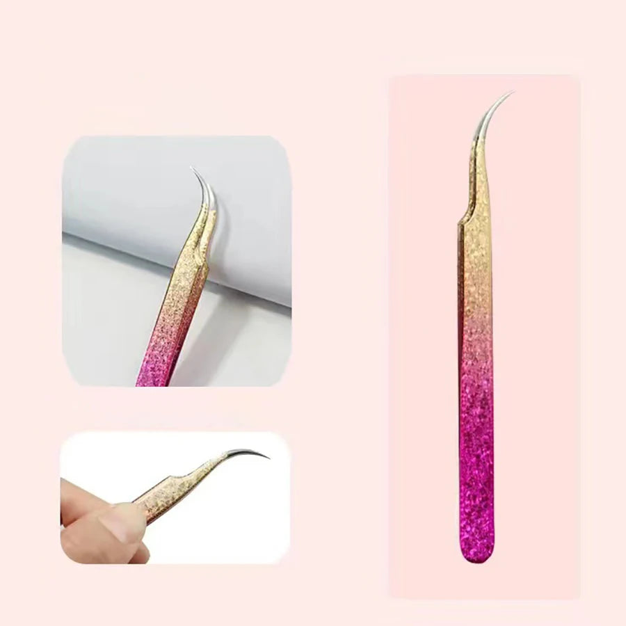 1 Pc Eyelash Tweezers Ice Flower Anti-static 3D Accurate Eyebrow Grafting False Lashes Extension Supplies Makeup Tweezer Tools