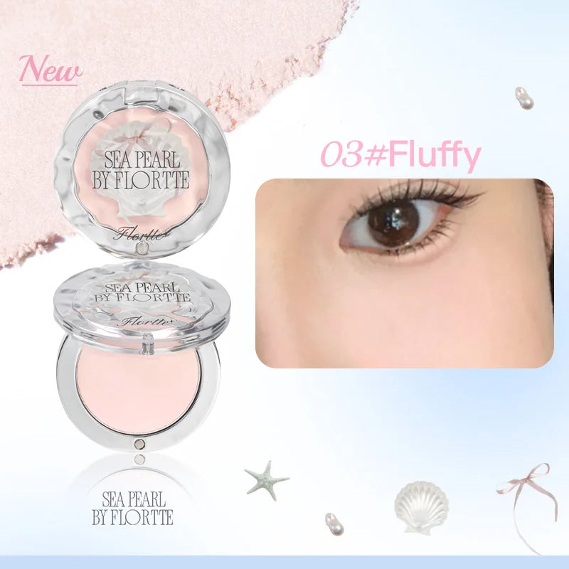 FLORTTE Single Highlighter Powder, Natural Transparent Watery Glow, Brightens Skin Tone & Creates 3D Makeup