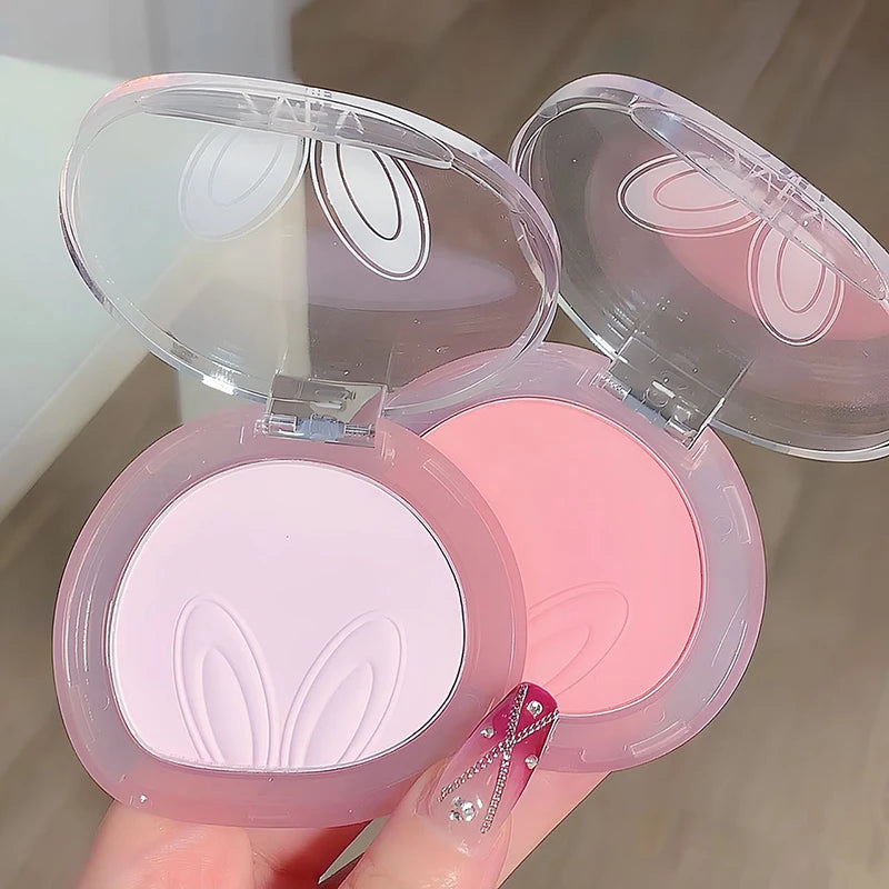 Long ears Monochrome blush white matte cosmetics vitality girl nude makeup natural smudge monochrome blush plate