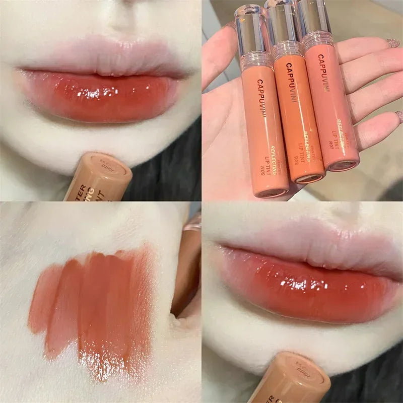 2024 New 6 Color Mirror Dyeing Lip Gloss Moisturizer Liquid Lipstick Waterproof Long Lasting Red Lip Tint Korean Makeup Cosmetic