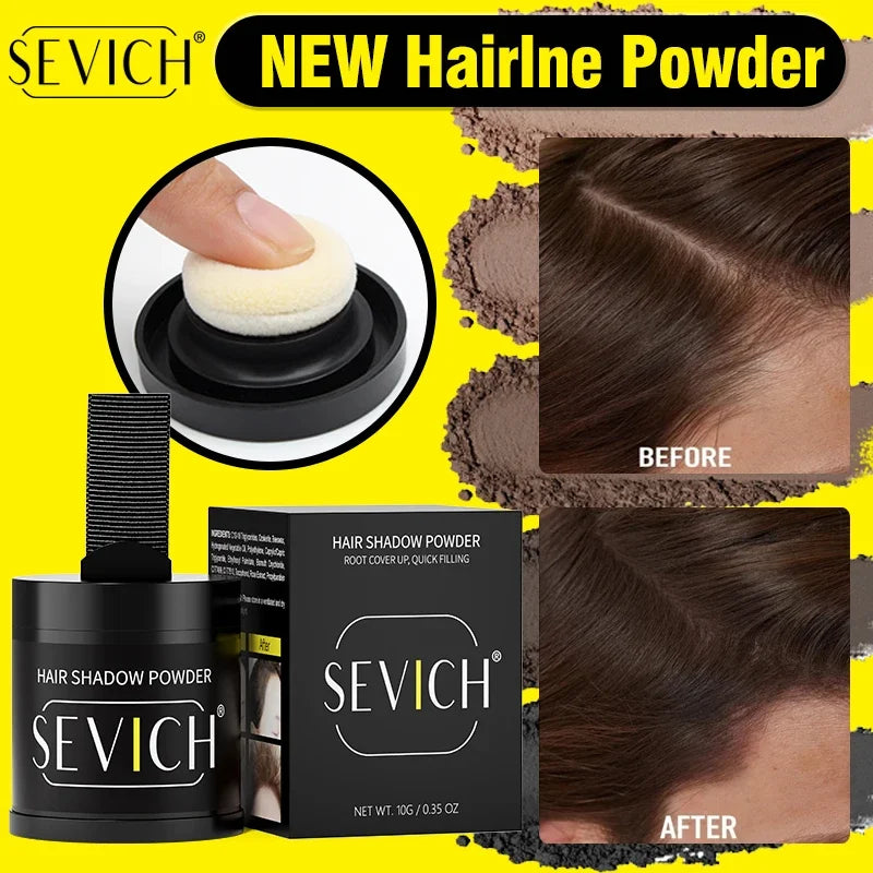 SEVICH10g Hairline Powder Root Cover Up Black Waterproof Hair Shadow Powder Natural Cove Hair Loss Hairline Shadow Conceale Gift