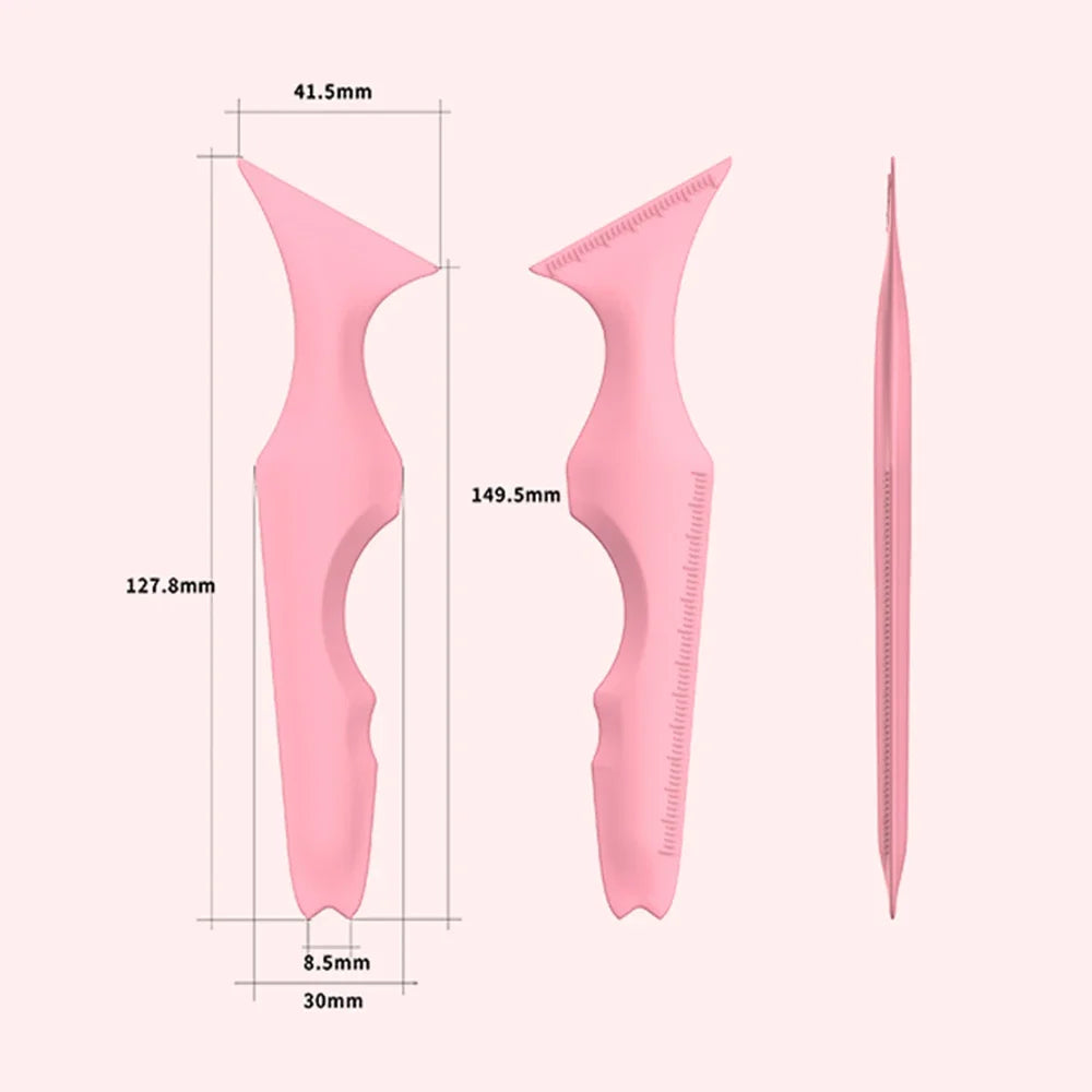 CNK  5 in 1 Silicone Beauty Ruler Reusable Eyeliner Stencils Winged Tip Eyeliner Aid Eyebrow Stencil Multi-Purpose Makeup Tool