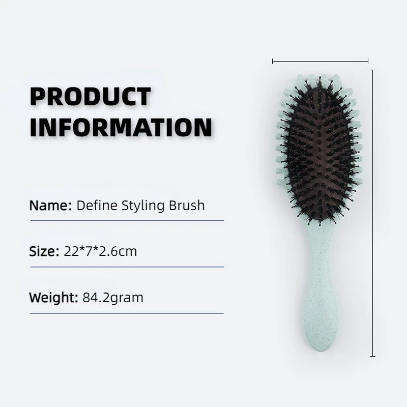1pcs Curl Styling Tangled Boar Bristle Hair Comb Massage Comb Detangle Hair Styler Shaping Defining Salon Barber Styling Tools