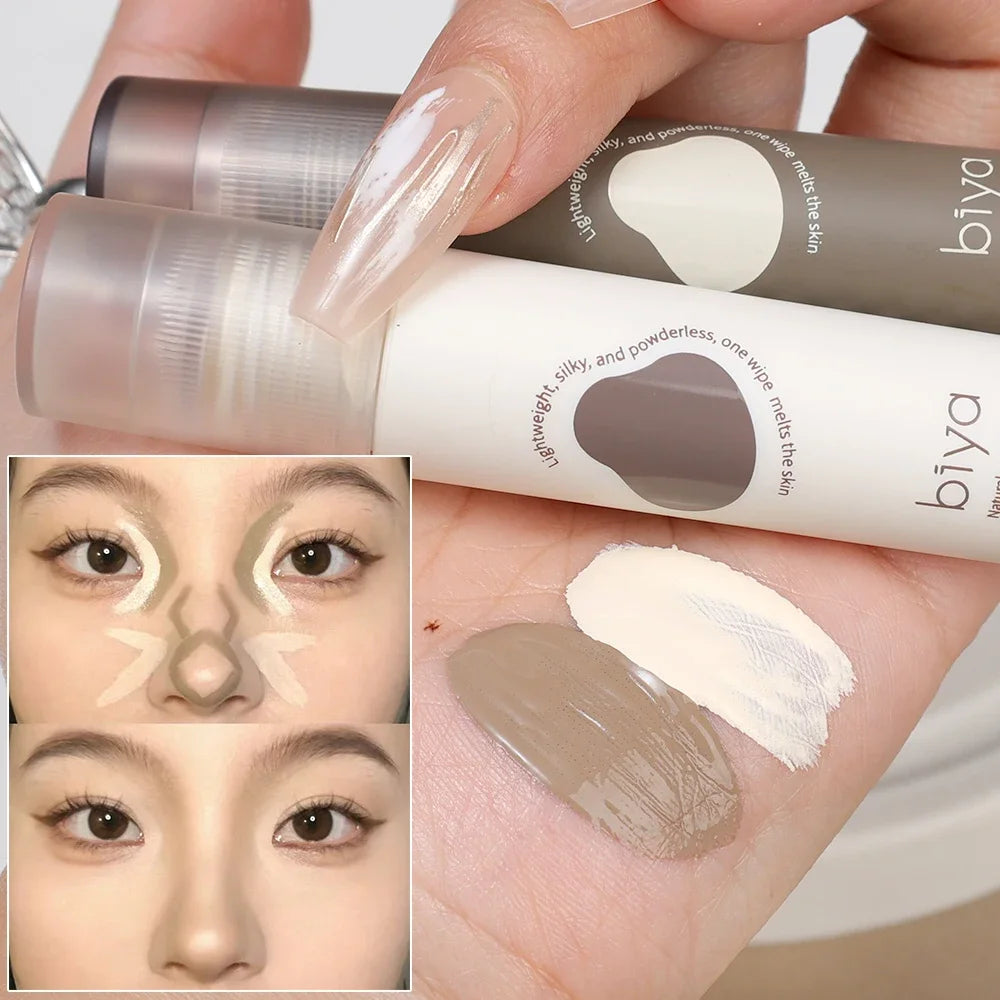 Face Brighten Contouring Liquid Concealer Makeup Waterproof Nose Shadow Contour Lasting Natural Bronzer Highlighter Cosmetics