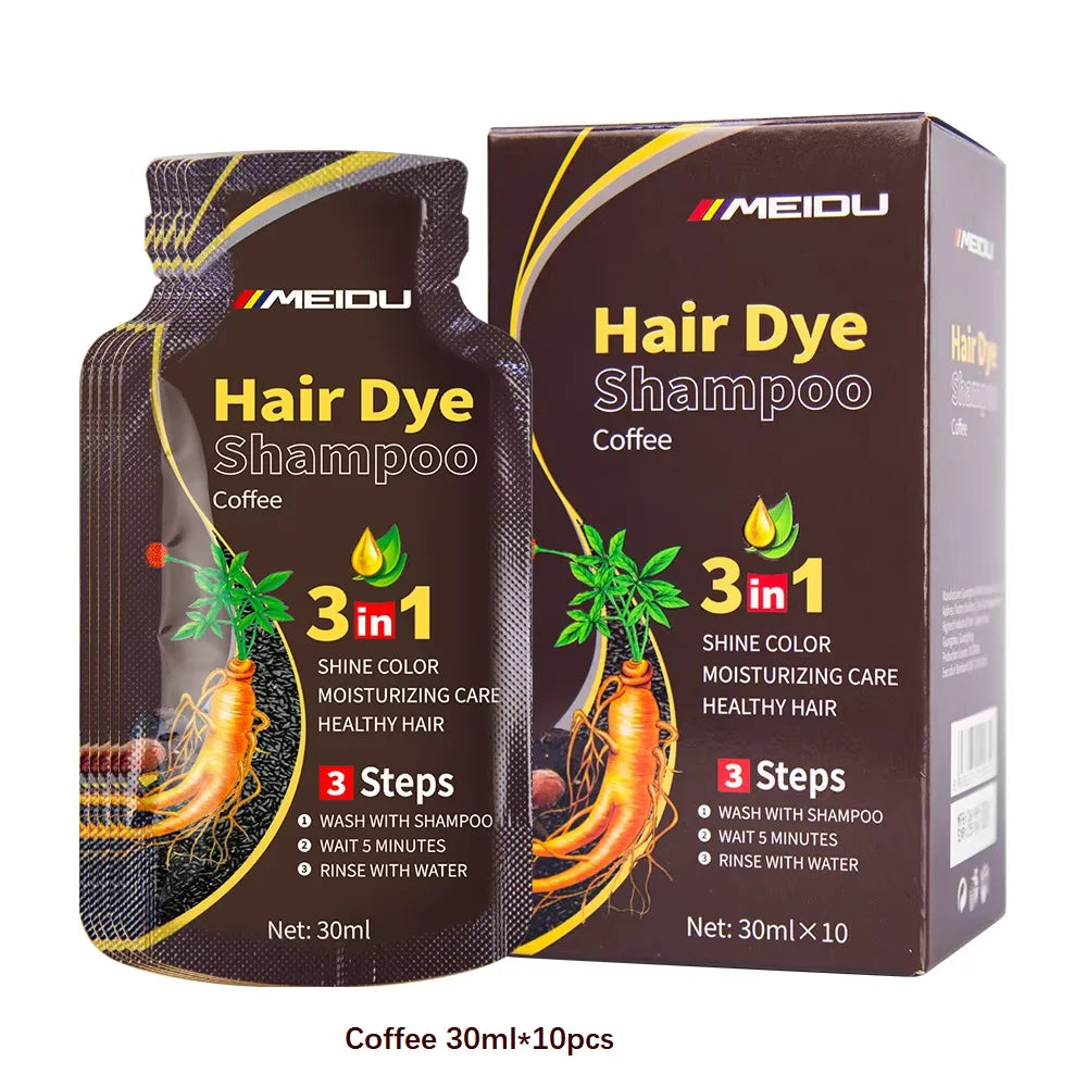 30ml/500ml 3-in-1 Quick Hair Dye Shampoo Natural Black Herbal Hair Dye Moisturizes Mild Hair Dye Conditioner Hair Care Products