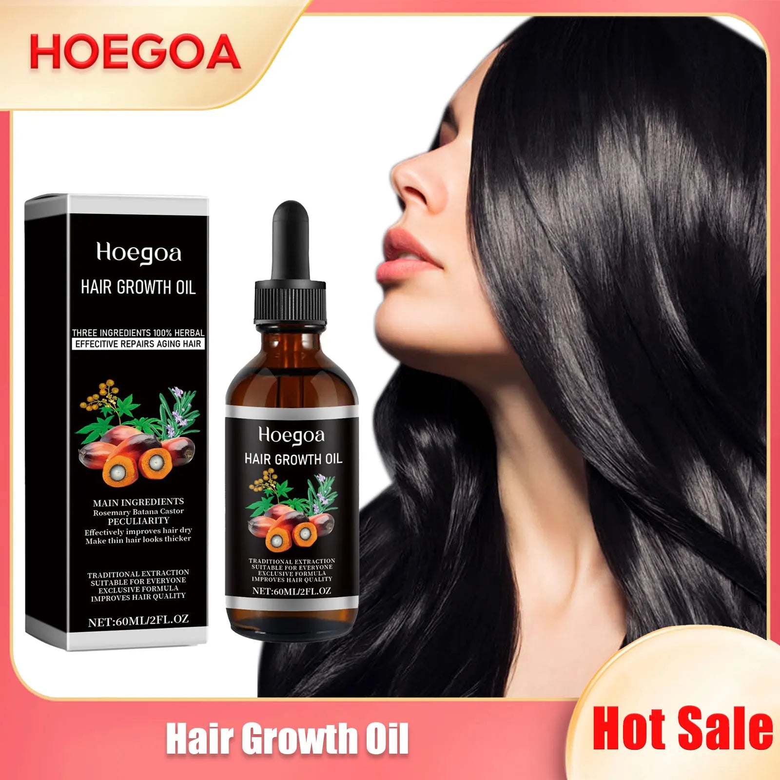 Hair Care Essence Oil Nourishing Treatments Scalp Dry Damaged Hair Regrowth Preventing Baldness Health Hair Growth Liquid 60ml