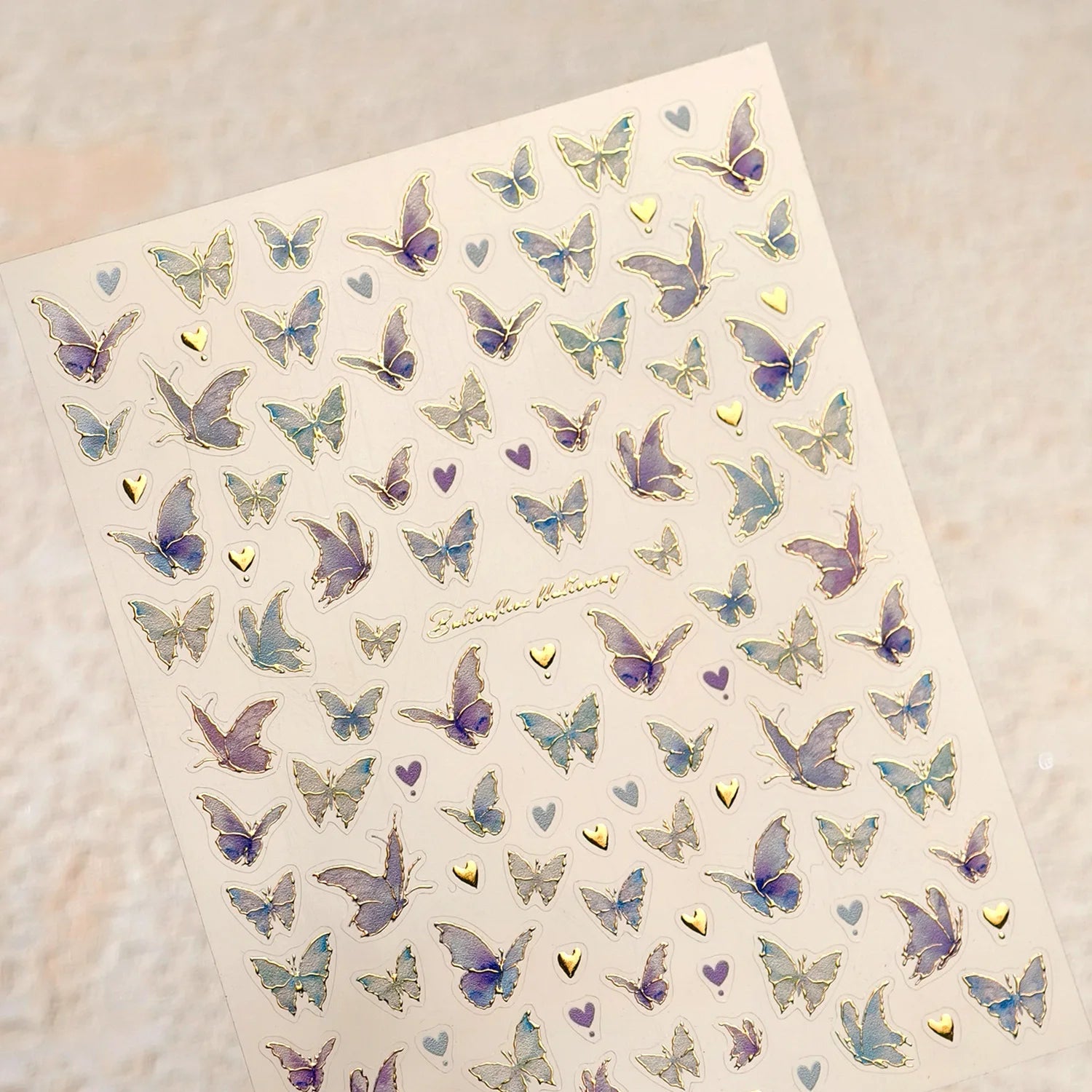 5D Butterfly Nail Stickers Sparkling Jelly Butterfly Nail Art Sticker Decorations Decals DIY Self Adhesive Slider Manicure Parts