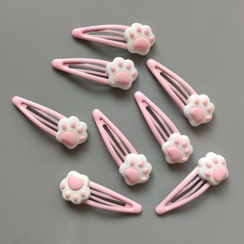 Y2K Cartoon Cat Paw Hair Clip Headwear Travel Hairpins Headdress Hairclip