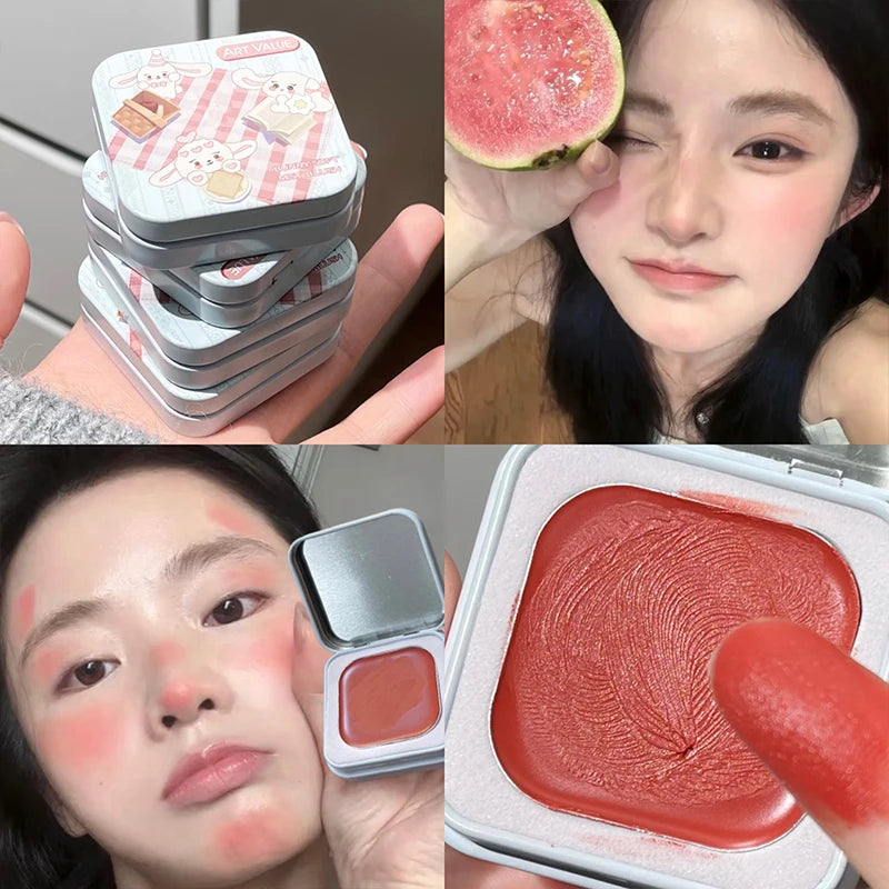 Art Value Single Color Matte Blusher Palette Blush Cream Contour Makeup Natural Cheek Tint Brighten Face Blusher Korean Cosmetic