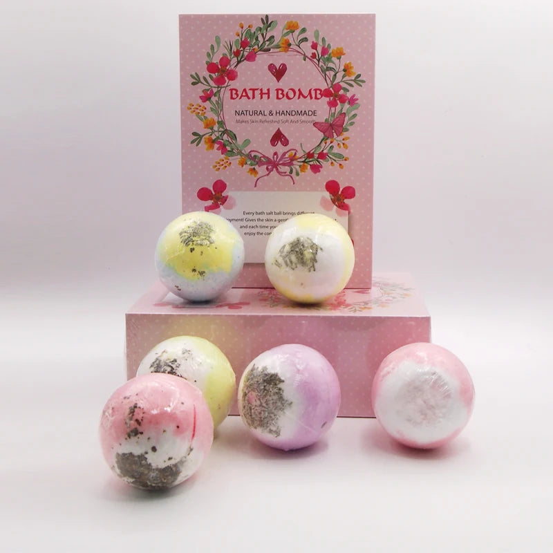6pcs bath bomb gift box body care spa bathtub is an ideal gift for her/him, wife, girlfriend's birthday or Mother's Day