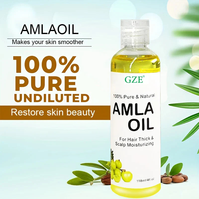 GZE Amla Hair Oil For Healthy Hair Shine and Moisturized Scalp, Indian Hair Oil for Men and Women, Bio Oil for Hair