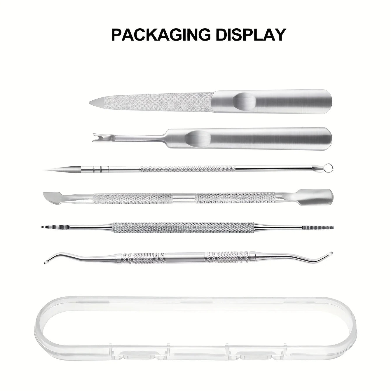 1/6pcs Stainless Steel Professional Multi-Functional Nail Care Kit,Including Dead Skin Edge Trimmer and Dead Skin Rake,Nail File