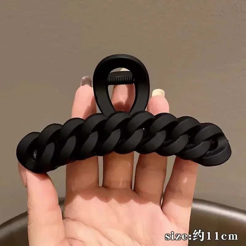 Korean Acrylic Matte Hair Claw Clamp Geometric Cross Hair Crab Clip Barrettes For Women Fashion Hair Accessories Shark Headbands