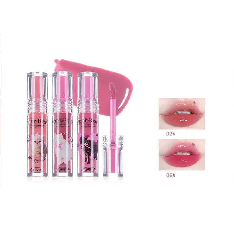 FLORTTE Lip Plumper Gloss Essence Moisturizing Korean Lipstick Lip Oil Lip Glaze Base for dark lips