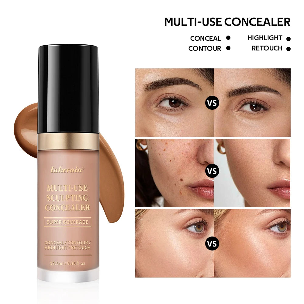 Super Coverage Concealer Multi-Use Cream Oil Free Long Lasting Hydrating Cover Contour Highlight and Retouch Face Makeup
