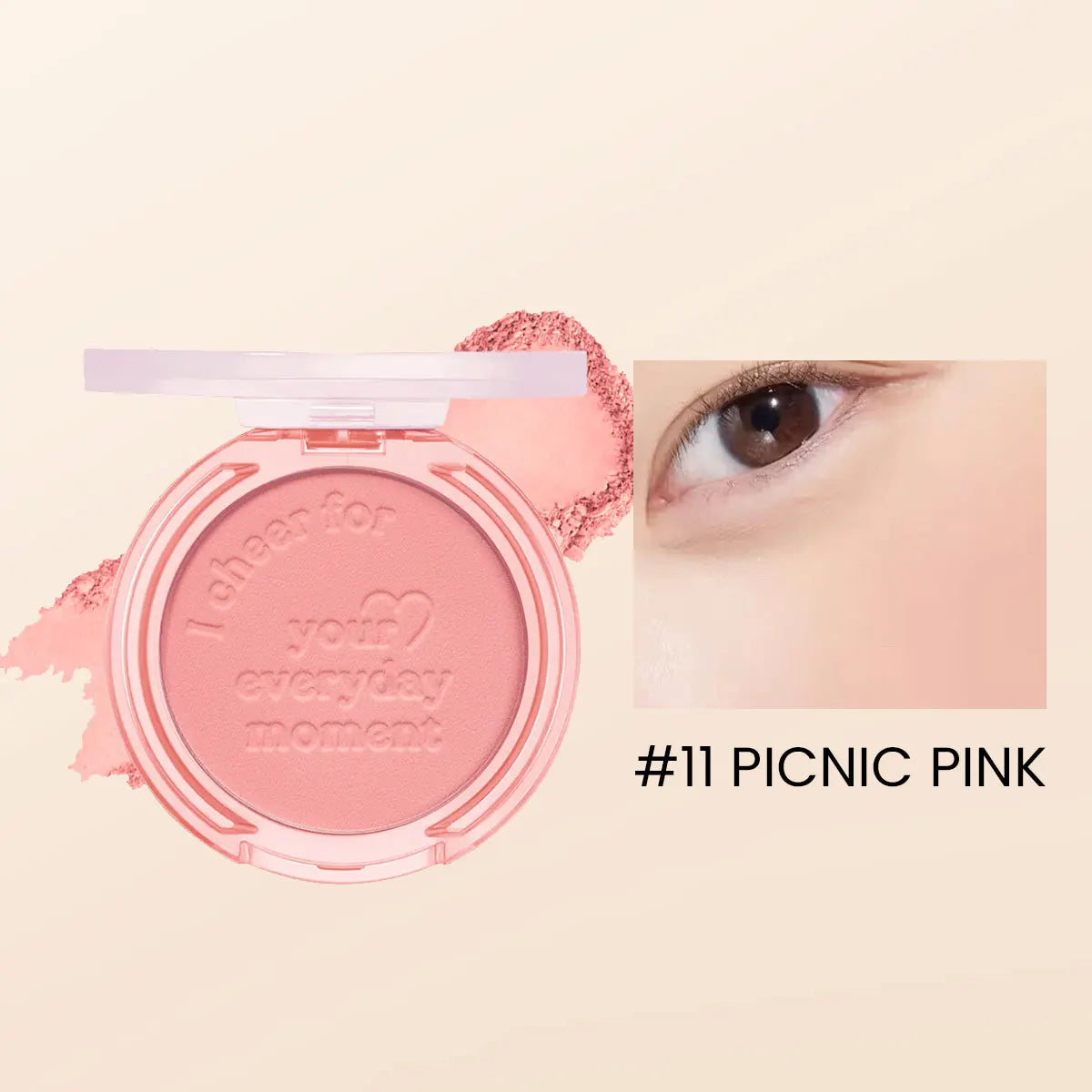PERIPERA PURE BLUSHED SUNSHINE CHEEK,Silky Powder Blush,Natural Healthy Glow,Soft-Focus Matte Finish,K-Beauty,Korean Makeup