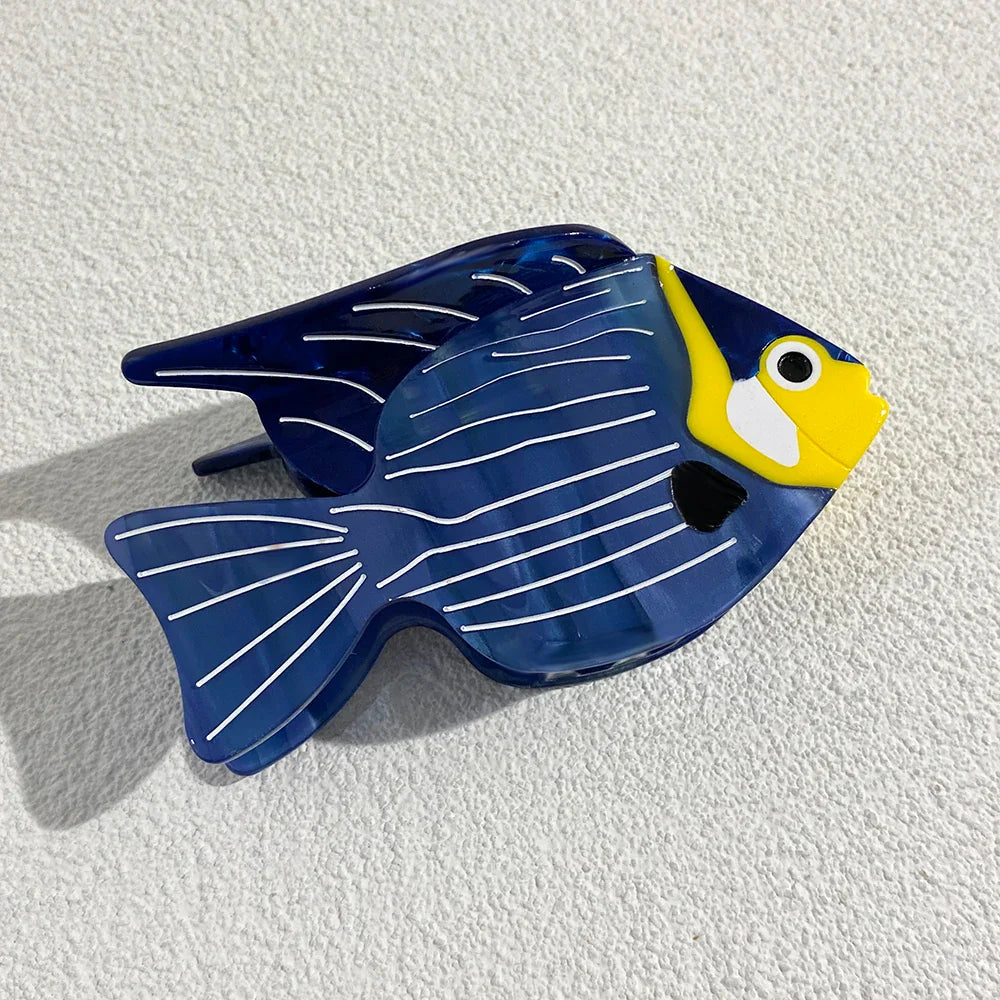 Creative Funny Acetate Tortoise Sturgeon Fish Shark Hairpin Oversize Marine Animal Barrettes Thick Hair Clip Claw Accessories